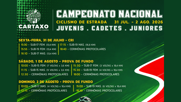 CN FUNDO – JUVENIS, CADETES, JUNIORES DE CICLISMO DE ESTRADA 2026